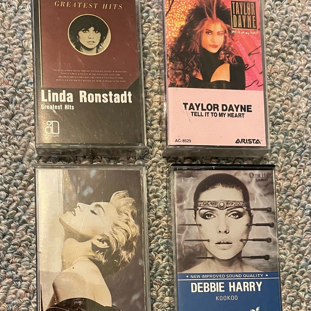 Madonna, Debbie Harry, Linda Ronstadt and Taylor Dayne vintage cassettes